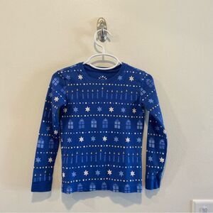 Primary organic long sleeve top in festive lights size 5 Hanukkah Chanukah